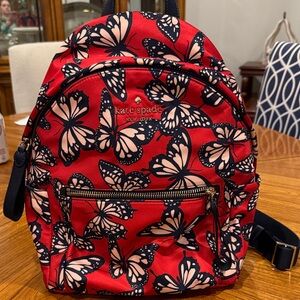 Kate Spade Red and Black Butterfly Backpack
